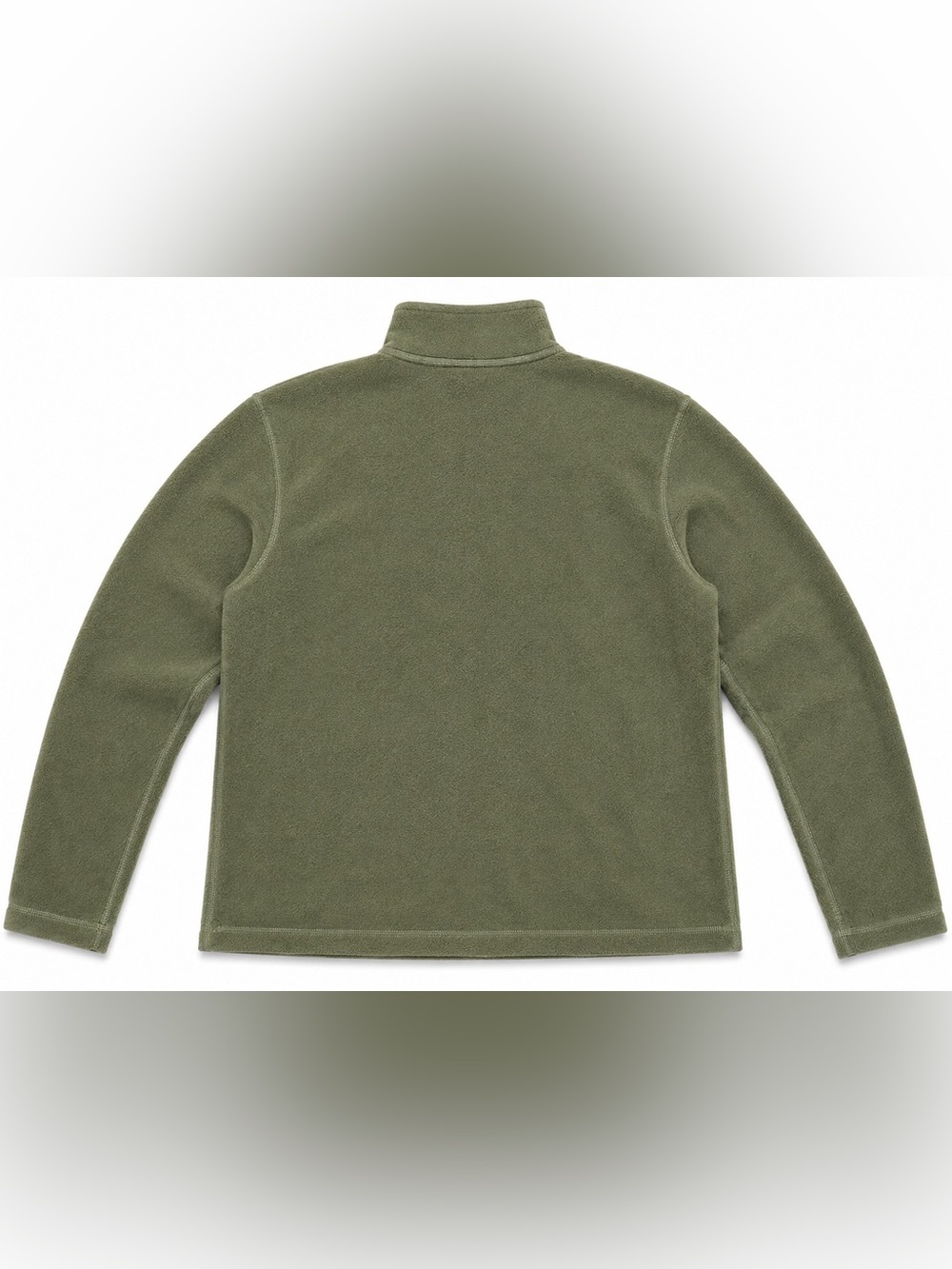 The North Face Mens Olive Green Quarter-Zip Fleece Pullover Sweater Large - Picture 2 of 4